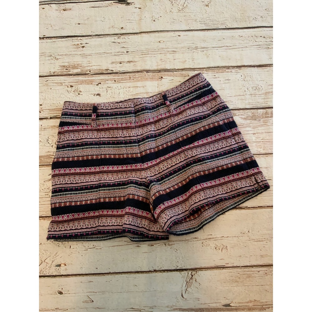 Ann Taylor LOFT Womens Pink Navy Geometric Tribal Print Shorts Size 2